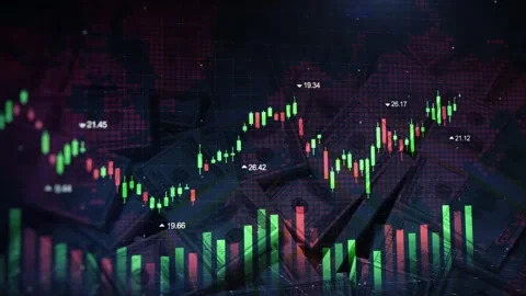 Economic Background With Decrease Bar Chart Graph And Arrow 库存影片 320892148