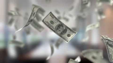 Economic Background With a Falling Banknotes Video stock 68760974