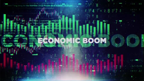 Economic Boom With Decrease Bar Chart Graph And Arrow Green Stock Footage 320892375