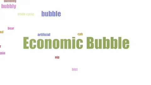 Economic Bubble Tag Cloud Animated On White Background Stock Footage 107222255