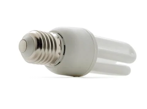 Economic bulb (clipping path) Stock Photos