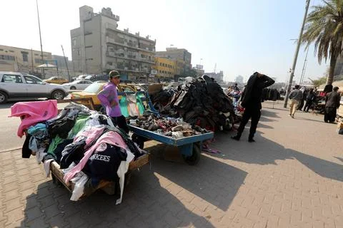 Economic crisis continue in Iraq after currency devaluation, Baghdad - 17 Jan 20 Stock Photos