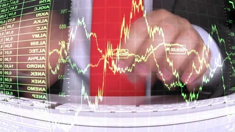 Economic Data On Screen  Vídeo Stock 200752564