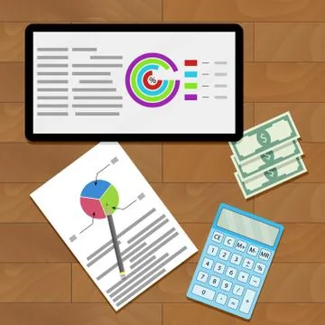 Economic data on screen Illustrazione stock