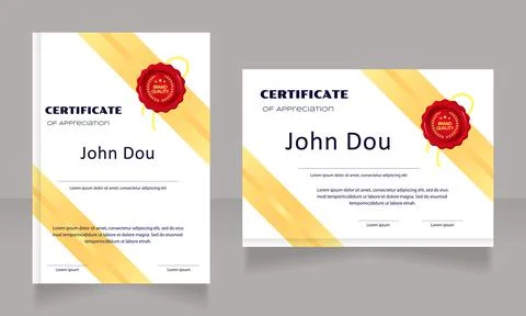 Economic developer certificate design template set 스톡 일러스트