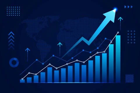Economic development and market performance concept Illustration