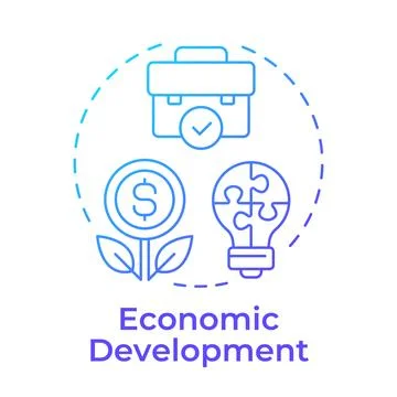 Economic development blue gradient concept icon Illustrazione stock
