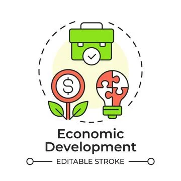 Economic development multi color concept icon Stock Illustration