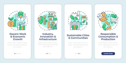 Economic development onboarding mobile app screen Stock Illustration