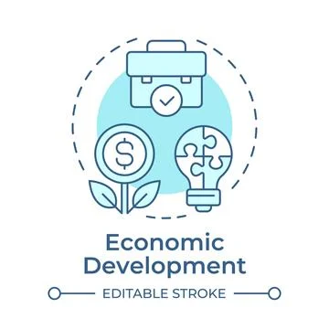 Economic development soft blue concept icon Illustrazione stock