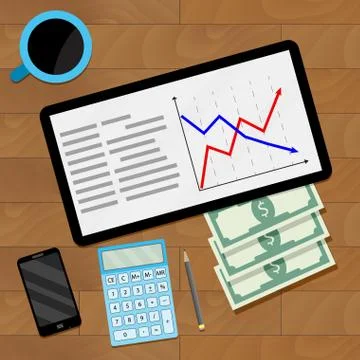 Economic document market Stock Illustration