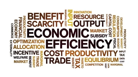 Economic Efficiency animated word cloud,animation tag kinetic typography loop. Stock Footage 296187751