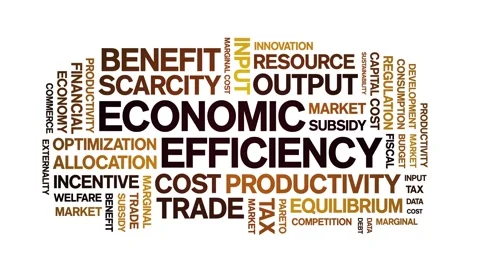 Economic Efficiency animated word cloud,animation tag kinetic typography loop. Stock Footage 296187774