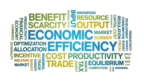 Economic Efficiency animated word cloud,animation tag kinetic typography loop. Stock Footage 296187801