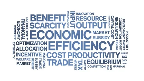 Economic Efficiency animated word cloud,animation tag kinetic typography loop. Stock Footage 296187981