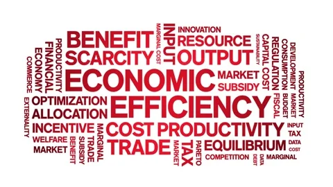 Economic Efficiency animated word cloud,animation tag kinetic typography loop. Stock Footage 296187999