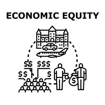 Economic equity concept balancing wealth and opportunity distribution Stock Illustration