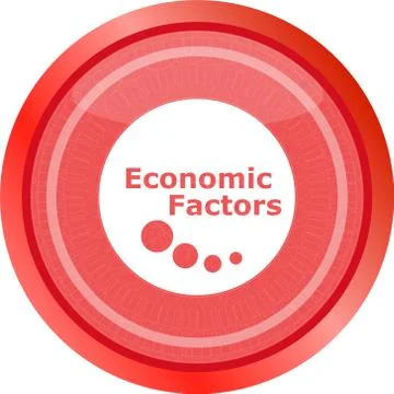 Economic factors web button, icon isolated on white Stock Illustration