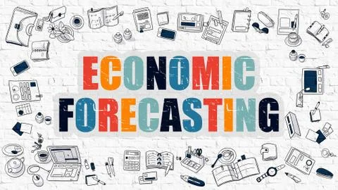 Economic Forecasting Concept with Doodle Design Icons Stock Illustration