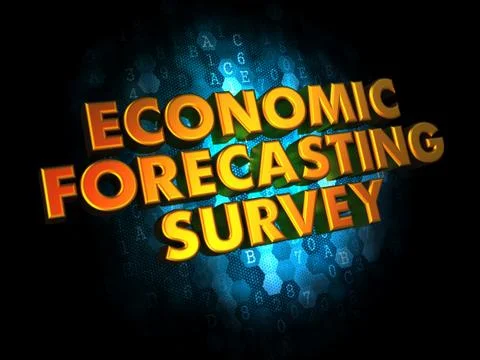 Economic Forecasting Survey on Digital Background. Stock Illustration