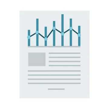 Economic graph on paper vector icon flat isolated Stock Illustration