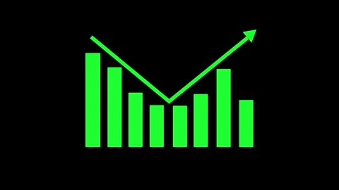 Economic Growth Bar Graph Animation with Positive Market Trend Visualization Stock Footage 337010498