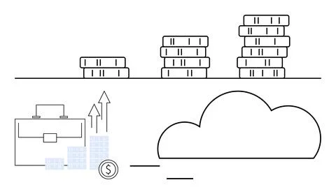 Economic growth concept with cloud computing and business trends represente.. イラスト素材
