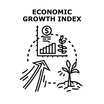 Economic growth index concept developing business success 库存插图