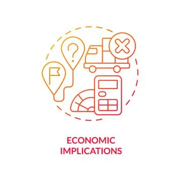 Economic implications red gradient concept icon Stock Illustration