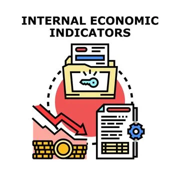Economic indicators concept evaluating business financial decline Stock Illustration