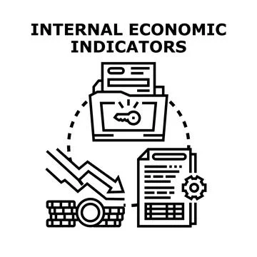 Economic indicators concept evaluating business financial decline Stock Illustration