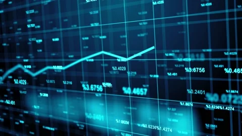 Economic inflation rise in interest rates financial graph percentage statistics Stock Footage