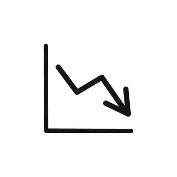 Economic Loss icon linear vector graphics sign Stock Illustration