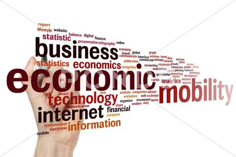 Economic mobility word cloud Stock Photos