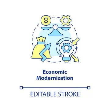 Economic modernization concept icon Stock Illustration