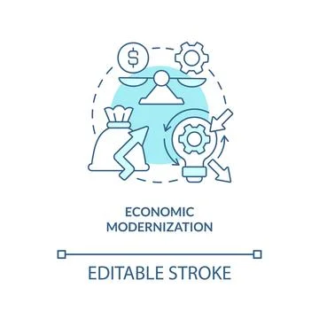 Economic modernization turquoise concept icon Stock Illustration