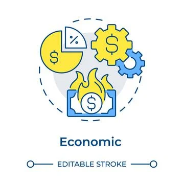 Economic multi color concept icon 스톡 일러스트
