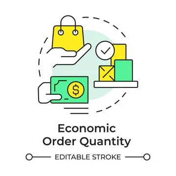 Economic order quantity multi color concept icon Stock Illustration