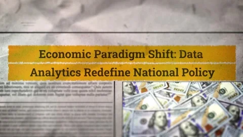 Economic Paradigm Shift Data Analytics Redefine National Policy new newspape Stock Footage 317057646