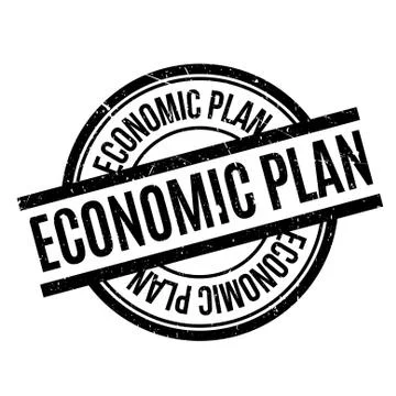 Economic Plan rubber stamp Stock Illustration