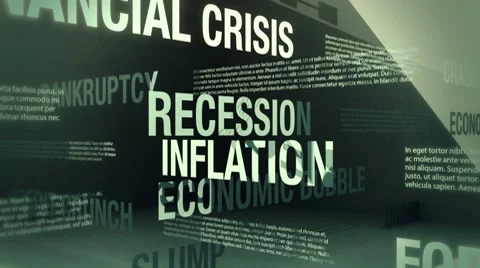 Economic Recession Related Words Loop HD Stock Footage