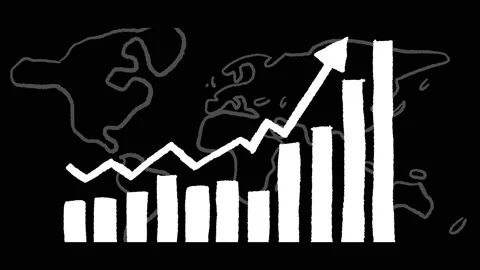 Economic recovery data chart, animated whiteboard style, ideal for infographics Video stock 152832246