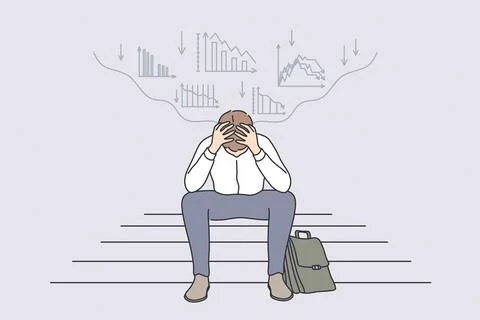 Economic regression, failure in business concept Stock Illustration