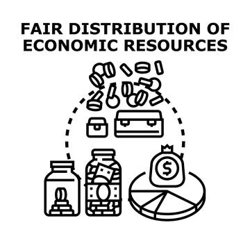 Economic resource distribution planning wealth management concept illustratio Stock Illustration