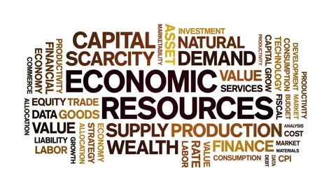 Economic Resources animated word cloud,animation kinetic typography loop. Stock-Footage 295170733