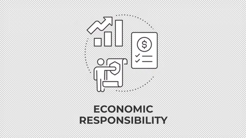 Economic responsibility animated line concept icon Stock Footage 345258896