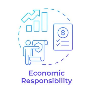 Economic responsibility blue gradient concept icon Stock-Illustration