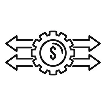 Economic restructuring icon, outline style Illustrazione stock
