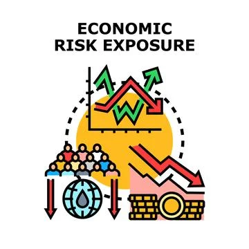 Economic risk exposure concept flat line vector Stock Illustration