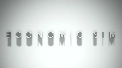 Economic sim 3D title animation with shadows on a white background Stock Footage 298000812